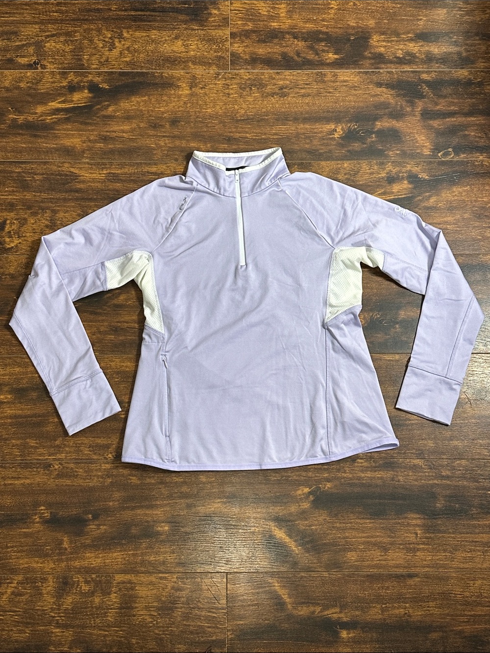 RLX Ralph Lauren Lavender 1/4 Zip Pullover M Mesh Thumbholes 💜